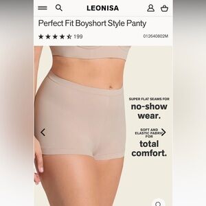 2 set Leonisa Perfect Fit Boyshort Style Panty - Nude Beige Size large